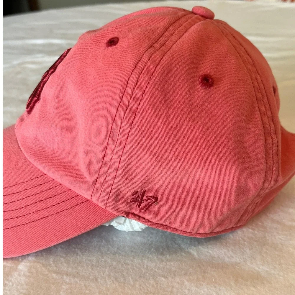 47 Brand Boston Red Sox Womens Baseball Cap Coral Pink Adjustable MLB Hat